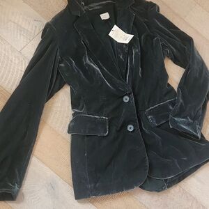 Women's Evergreen Velvet Blazer - Blac